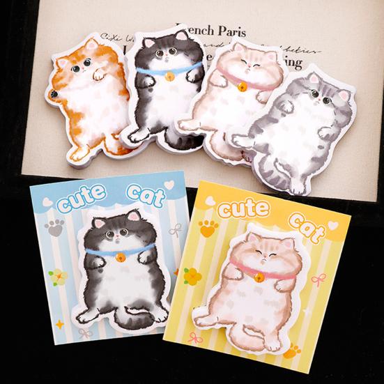 4Pcs Cat-Shaped Notes Pad Set Cute Self-Adhesive Memo Pads for Students Office Writable Peel-off Notes for Reminders Journaling Gifts