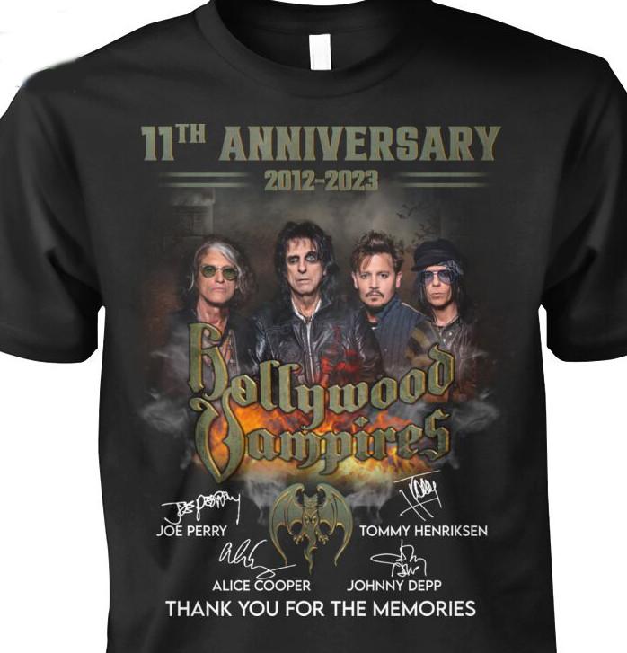 Hollywood Vampires 11-я годовщина 2012-2023 Signature Футболка Унисекс Футболка XL