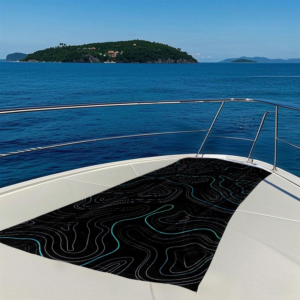 Neon Contours Quick Drying Bath Towel Microfiber Beach Towel Light Weight Swimming Camping Yoga Beach Out