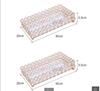 Metal Crystal Storage Tray Rectangular Fruit Home Jewelry Cosmetic Box Wedding Decoration Mirror