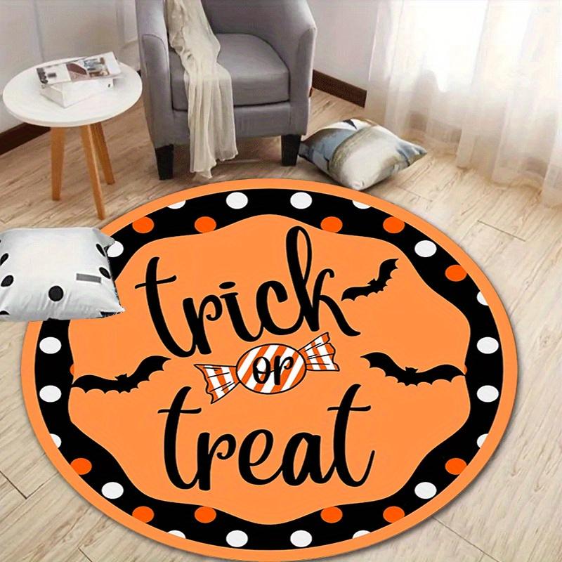 

1pc Soft, Absorbent & Non-Slip Trick or Treat Round Rug, Perfect for Entryway, Living Room, Bedroom Decor, Machine Washable Flannel Memory F 80cm by 80cm