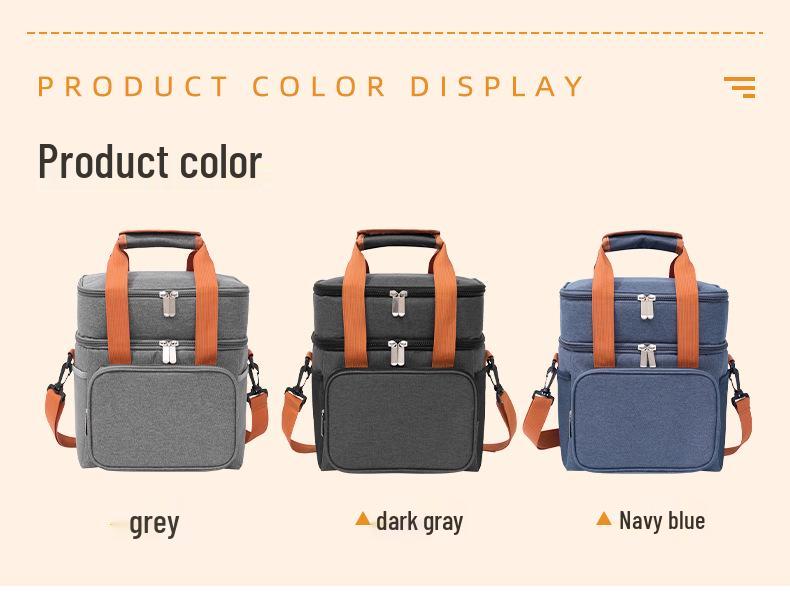 Runhui Doppellagige isolierte Lunchtasche für Reisen und Outdoor-Lebensmittellieferung