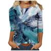 Women's  Casual Fashion Round Neck Print Long Sleeve Pullover T-shirt Tops
