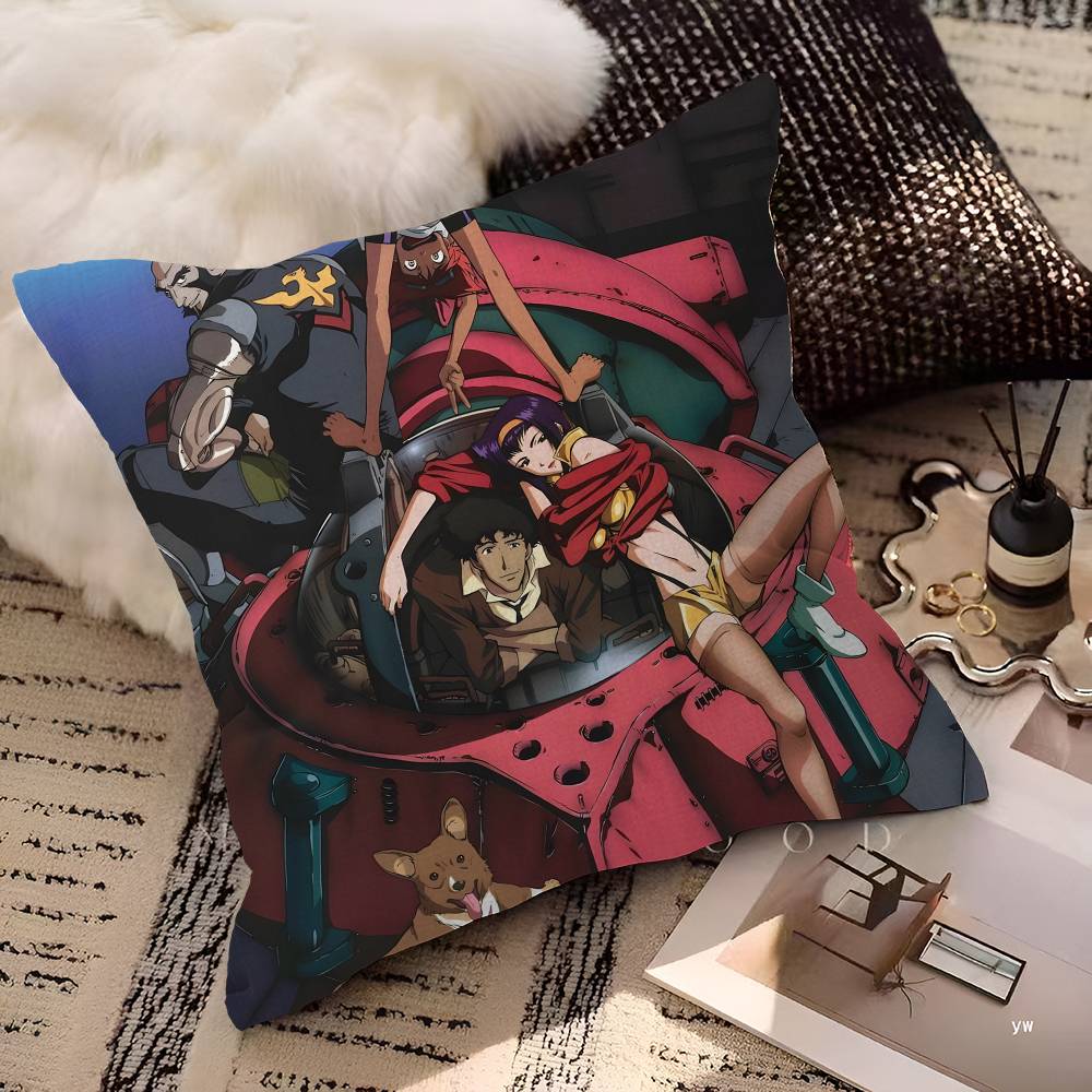 Anime C-Cowboy B-Bebop Cushion Cover Inches Farmhouse Decor Home Throw Pillow Covers For Couch Decorations