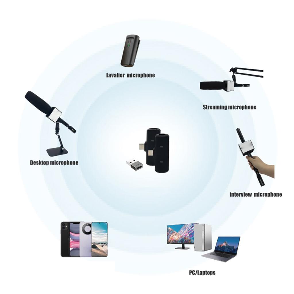 Wireless Microphone Adapter Converter Wired To Wireless Mic System for Recording and Performance
