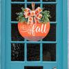 Vibranting Hand Carveds Pumpkins with Bowknot Designs Sturdy Wood Decoration for Seasonal Window and Door Display
