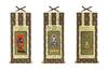 Original Hanging Scroll Set of 3 Dainichi and Kobo Daishi "Shingon Buddhism" (20s) (Height 20cm) Nyorai, Acala, (3 Pieces)