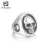 Dicke Schädel Edelstahlringe für Männer Retro Literaturring Punk Halloween Geschenk Zubehör Klobige Anillos Party Schmuck