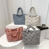 Corduroy Trend Bow Rhombus Casual Shoulder Bag Autumn Fashion Trend Simple Shoulder Underarm Bag