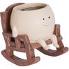 Rocking Chair Face Resin Planter Pot with Drainage Cute Flower Pots for Succulents Plants Live Indoor Outdoor Planters for Houseplants Gift Small