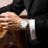 POEDAGAR Orologio da uomo di lusso originale impermeabile luminoso con data settimana acciaio inossidabile quarzo moda