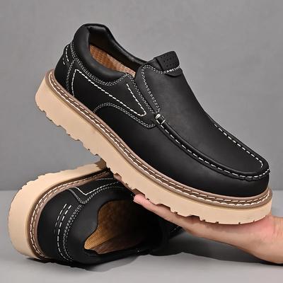 Italienische Herren Freizeitschuhe aus Leder Dicke Sohle Mode Outdoor Weiche Sohlen Weichsohlenschuh Business Echtes Leder Fahrschuhe