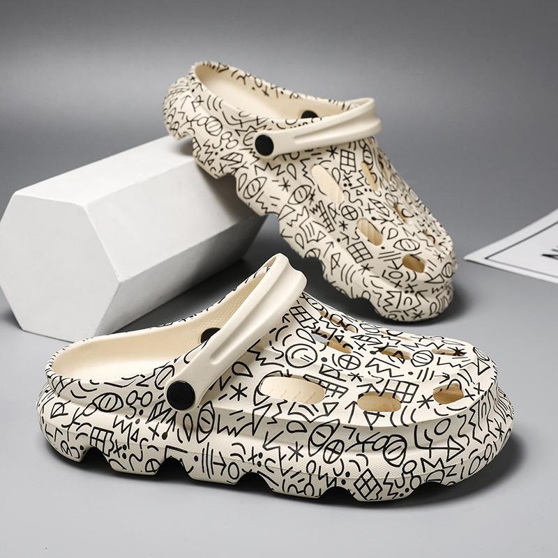 Moda Lato Męskie antypoślizgowe platformowe wygodne podwyższające męskie buty Moda plażowe casualowe buty EVA Miękka podeszwa płaskie łazienkowe męskie buty