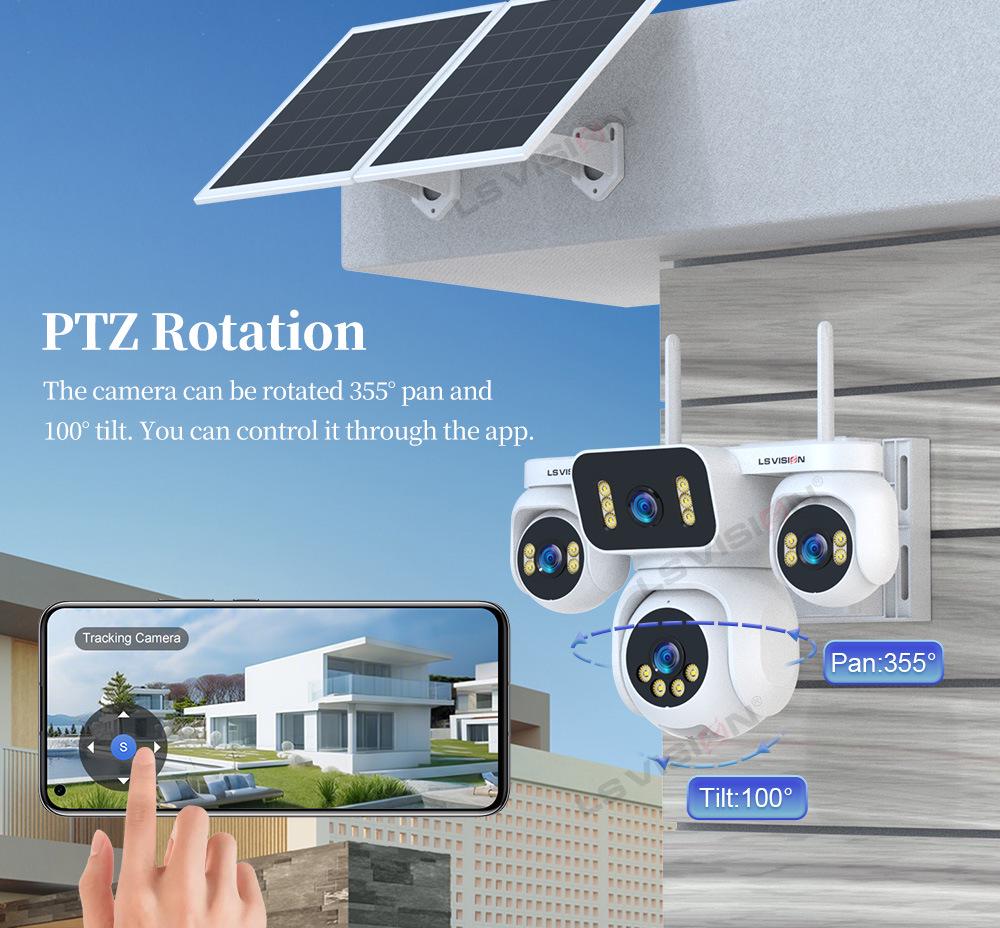4K Quad-Lens AOV Solar Camera with 24/7 Monitoring