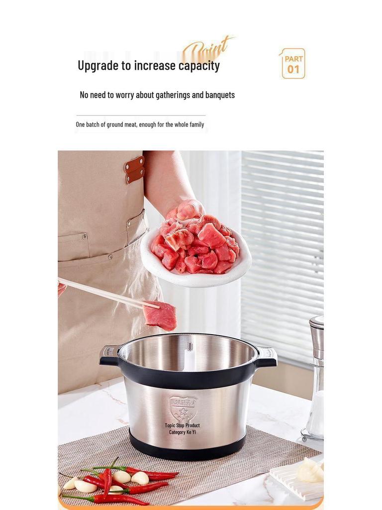 Multifunctional Pure Copper Electric Meat Grinder & Food Processor