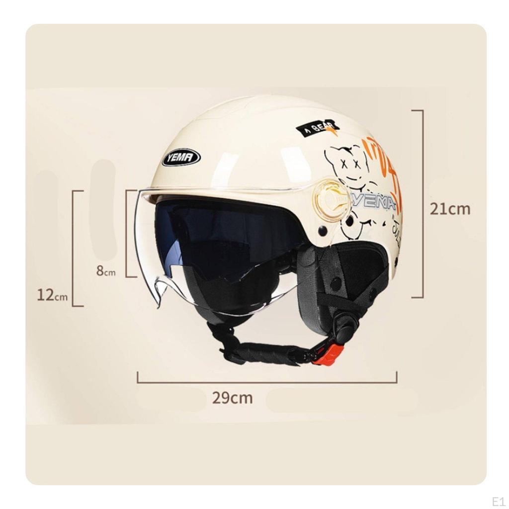 Motorcycle Half Helmet FourSeason Lightweight ImpactResistant Headwear for Women, Commuters,