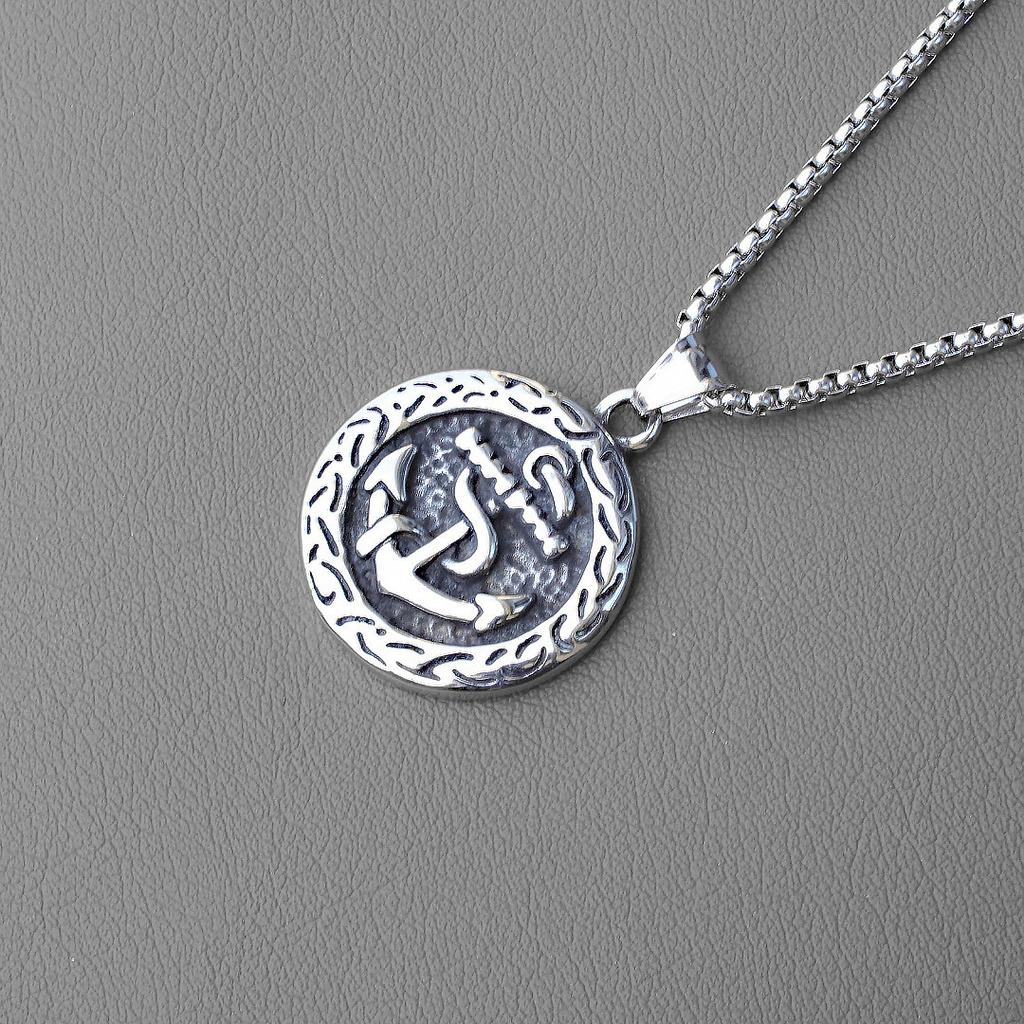 European and American Naval Style Jewelry Ship Anchor Men's Pendant Necklace ,A Gift for My Boyfriend