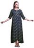 Bimba Dark Rose Brown Floral Leaves & Camellia Kanjiro Printed Nightgowns Maxi Sleepwear For Women Long Sleep Dress