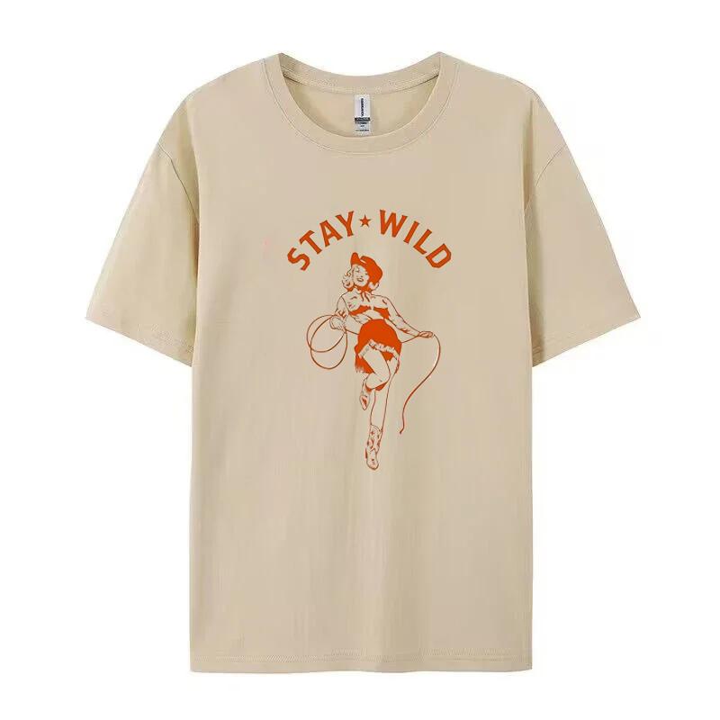 Unisex Funny Graphic Tshirts Short Sleeve Vintage Country Music T Shirt Cowgirl Retro Fashion Tees Cotton Female Tops