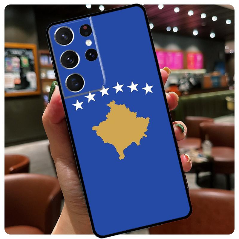 Kosovo National Flag Phone Case For Samsung Galaxy S25 S24 S23 S22 S21 S20 Ultra S9 S10 Plus S25 FE S24 FE Cover