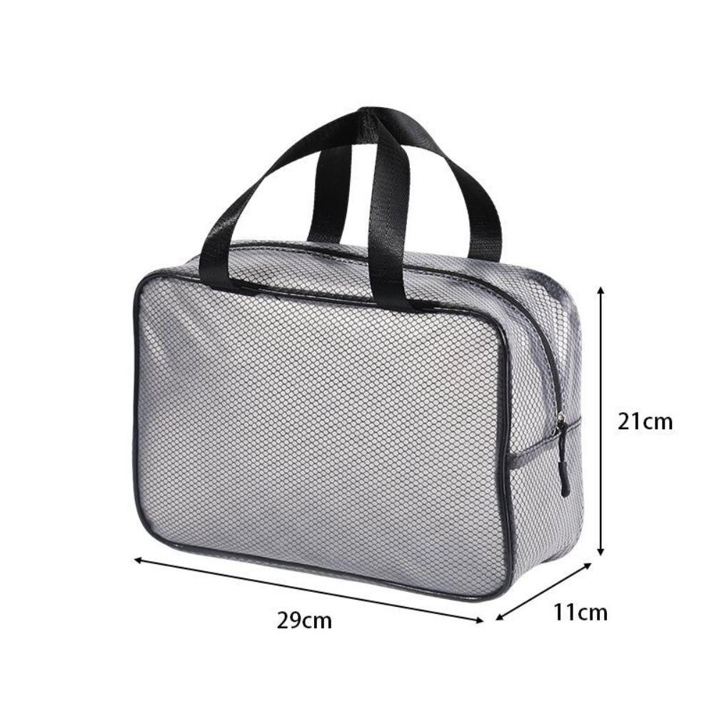 New Large Capacity Mesh Makeup Bag Zipper Handheld Cosmetic Bag Waterproof Transparent Storage Pouch Travel