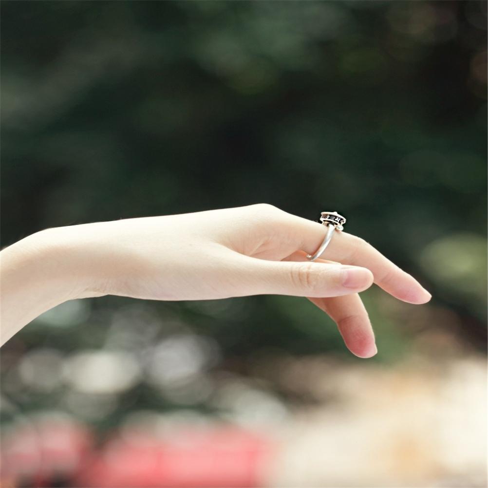 2 Pcs Tibetan Buddhist Rotating Rings with OM Prayer Wheel Brass Lotus Mantra Ring Lucky Finger Rings