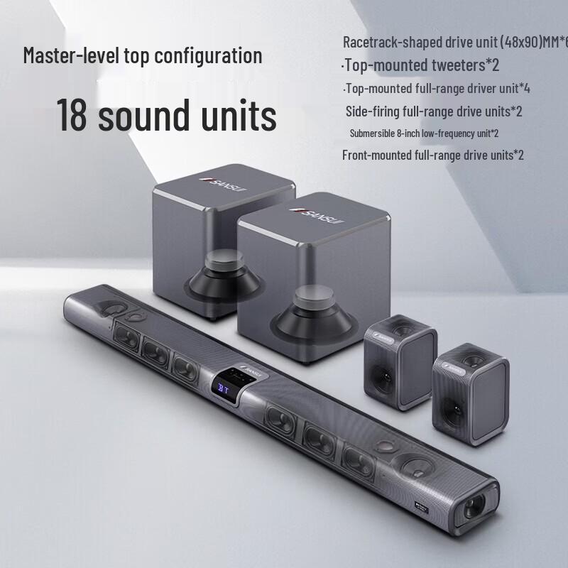 SANSUI DV-99C Dolby Atmos Soundbar Home Theater KTV System CN plug (adapter included) (CN version)