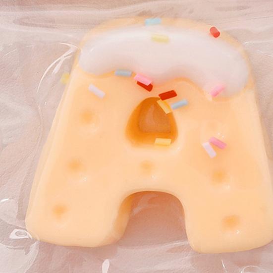 Alphabet Cookie Squeeze Toy with Bell Ball Chain Stress Relief Slow Rising Letter Cookie Sensory Fidget Toy Simulated Food Decompression Tools