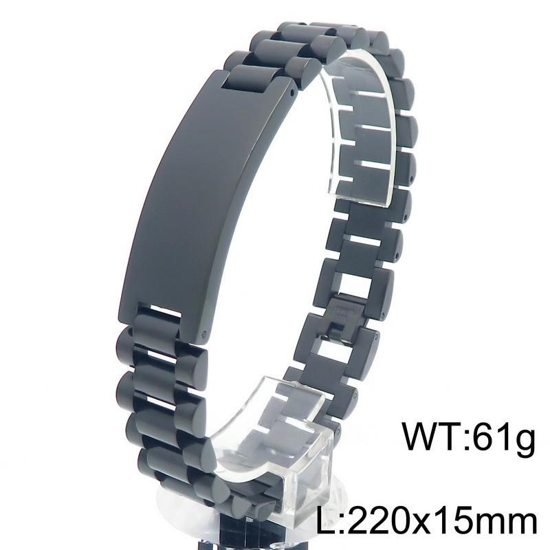 Personalized Curved Bracelet, Trend Lettering Adjustable Strap Chain Titanium Steel Men'S Bracelet