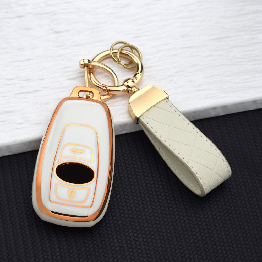 Smart Key Fob Cover for Subaru WRX STI XV Crosstrek Legacy BRZ Forester Impreza Outback 3/4 Buttons Key Protective Holder Chain