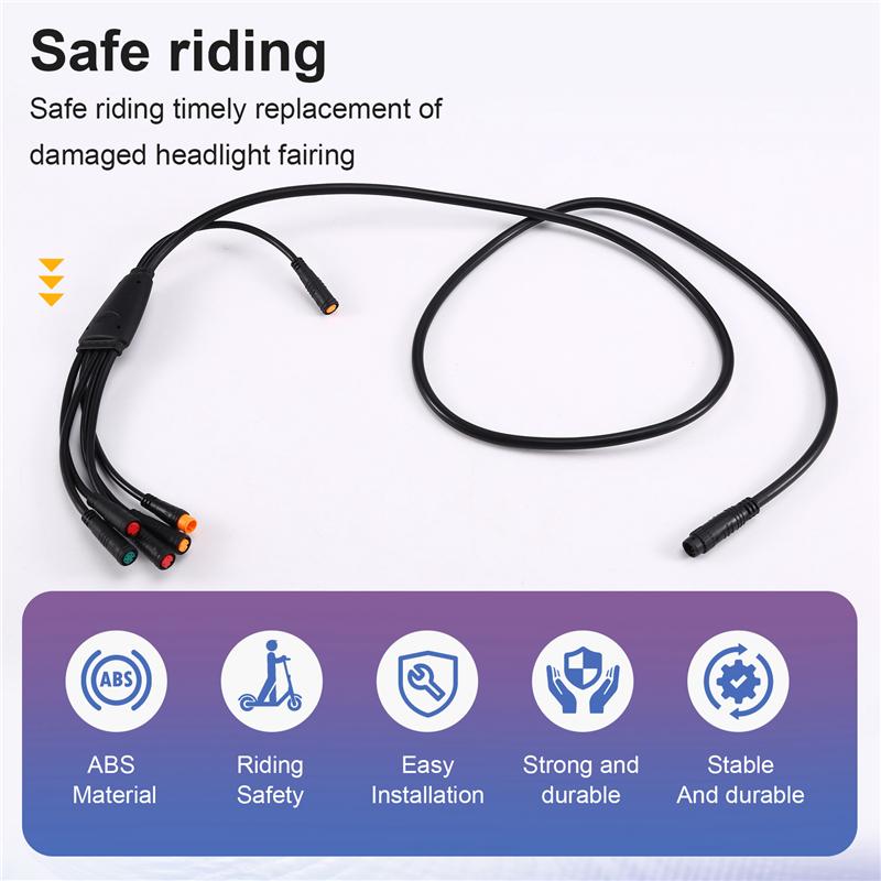 -ABHW 1T6 Waterproof Cable 9 Pins For Julet Ebike Extension Cable Electric Bicycle Connectors For Throttle, Brake, Display