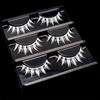 3Pairs Cross Strip White Eyelashes for Cosplay Makeup Natural Looking Long Lashes