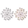 Women Brooch Snowflake Shape Rhinestone Faux Pearl Decor Anti-slip Wear-resistant Suit Coat Collar Hat Scarf Decoration