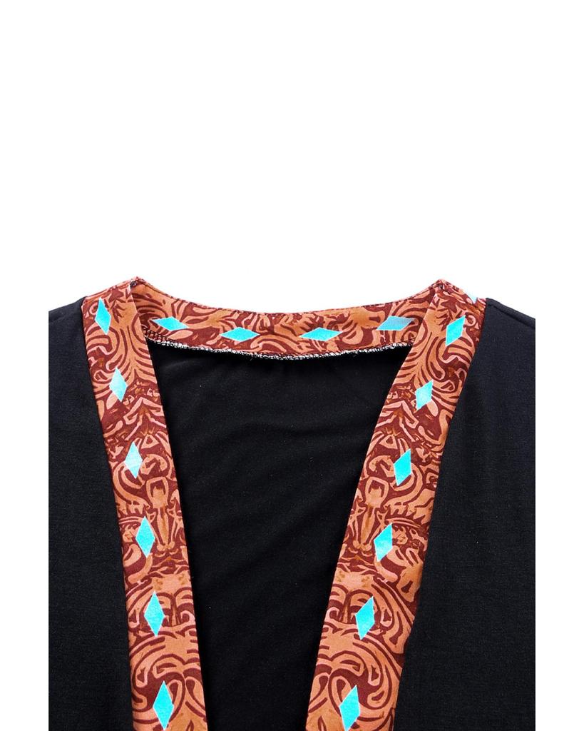 Azura Exchange Cow Patchwork Open Front Cardigan