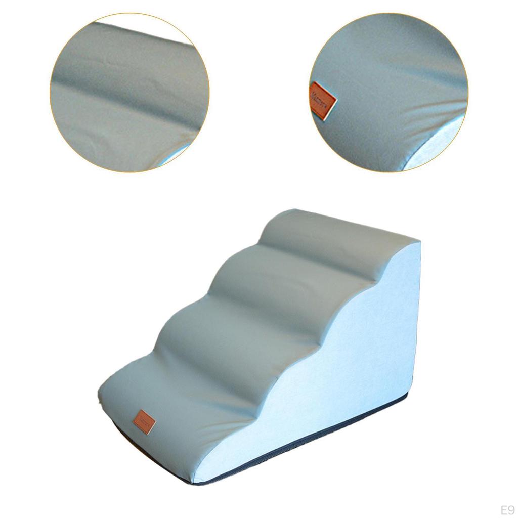 Dog Steps with Washable Cover Soft Stairs for High Bed Couch Car Beige 5 Tiers