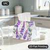 1pc Tissue Box, WATERCOLOR/PURPLE FLORAL/SERENE BEAUTY Pattern, 2D Flat Printing, Multi-Purpose, Strong And Firm, Tissue Bag, for Social Clubs