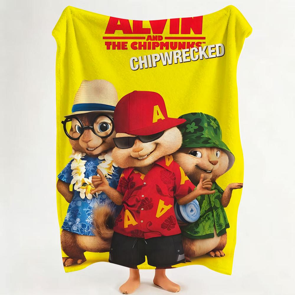 Movie A Alvin A And T The C Chipmunks Throw Flannel Throw Blanket Suitable for Sofa,Living Room,Bedroom