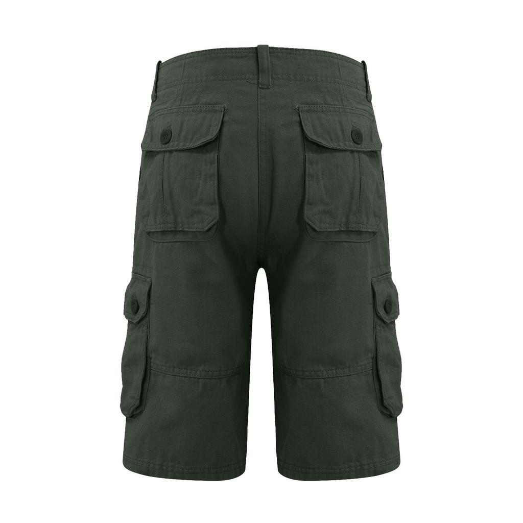 Men's OutdoorLoose Casual Pants Multi-Pocket Solid Color Cargo Shorts