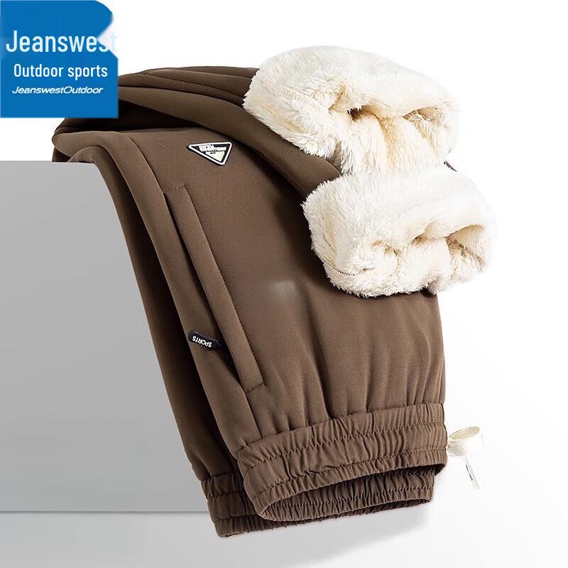 Jeanswest Men's Thickened Fleece Outdoor Sports Pants