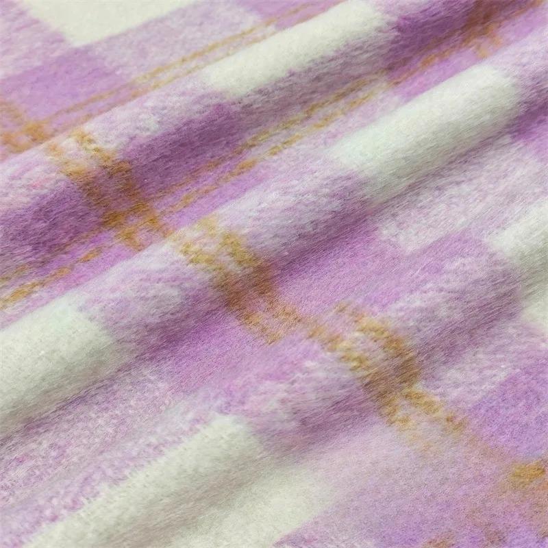 Thickened Brushed Checkered Fabric Fashion Versatile for Handmade Diy Sewing Clothing Skirts Winter Coat Jackets Pants Material