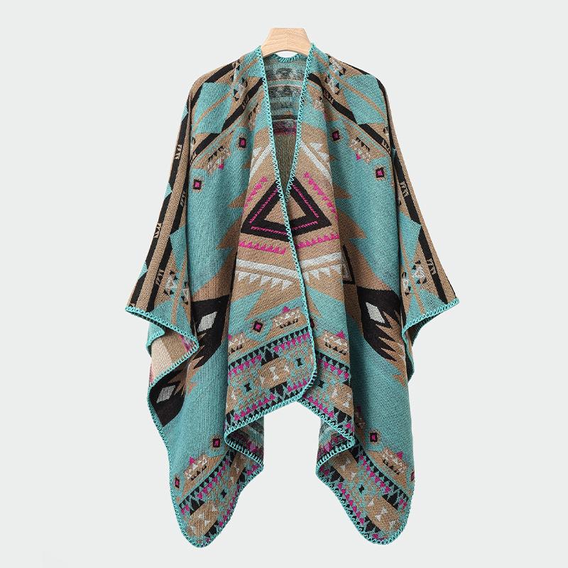 Men's Knitted Open Front Shawl Wrap Soft Warm Vintage Poncho Cape Casual Oversized Shawls Cardigan Wraps Scarf Blanket Lightweight Shawl Scarf for Men