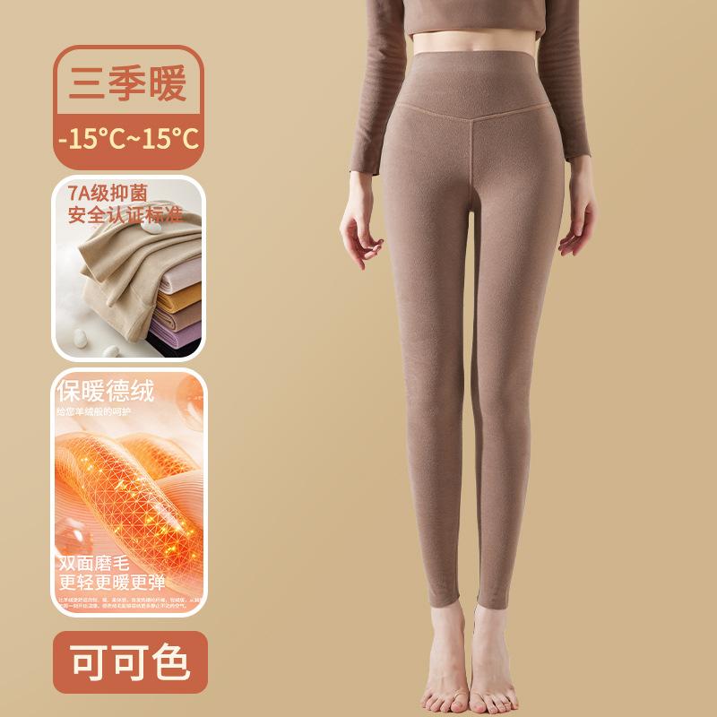 German fleece long johns women wear leggings inside the heat, winter new thickened wool pants fleece long johns suit thermal pants