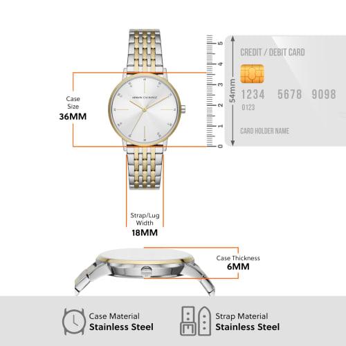 A|X Armani Exchange LOLA AX7156SET Women's Silver & Gold Watch