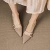 French Shallow Mouth Single Shoes Retro Sense Design Inner Height Increase New Fashion Autumn Pointed Head One Pedal Casual Shoes Women