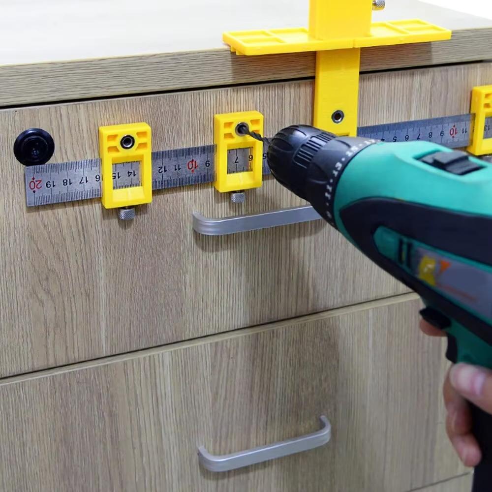 Punch Locator Tool,Adjustable drill Template Guide Tool, Drilling Holes for Installation of Doors Drawer Handles Knobs Pull