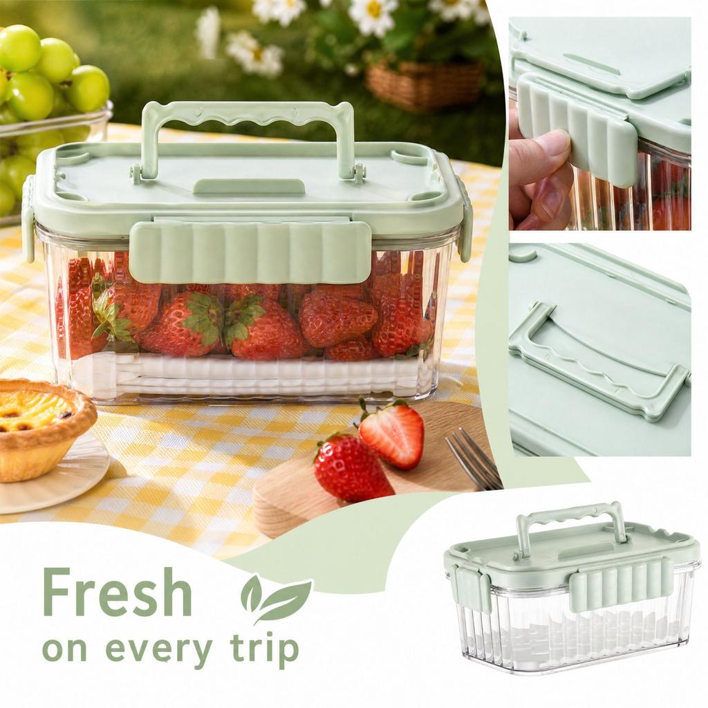 Small Portable Food Cooler Box, Compact Cold Storage Container for Picnics and Travel