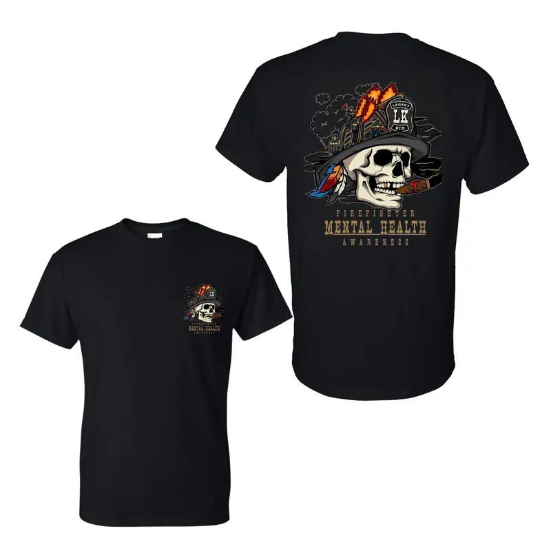 Firefighter Mental Health Awareness Skull, 2 Sides, First Responder Support Fire S разноцветный