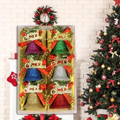 6 Pieces Christmas Bells Hanging Ornament Mixed Color Novel Accessory Multipurpose Xmas Decoration