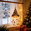 Staggered Light Pendant Lighted Christmas Ceiling Hanging Decor, Pre-Lit Tree Bell with Holiday Party Supplies Warm LED, Porch Doorway Ornament,