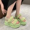 Mode Zomersandalen 8CM Sleehak Sneakers Vrouwen Candy Strand Slippers Hoog Platform Casual Sandalen Ademende Wandelslippers